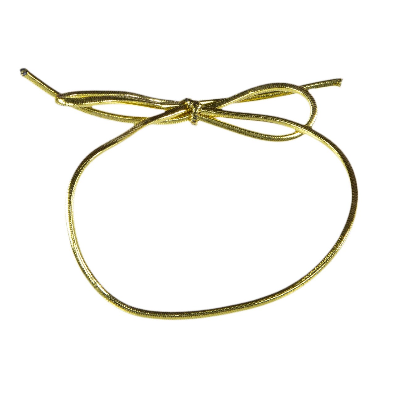 JewelrySupply 6" Gold Metallic Pre-Tied Stretch Loops Pre-Tied Elastic Bows (Package of 50)